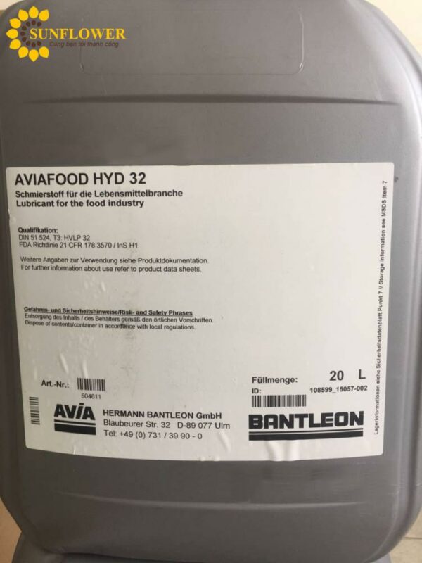 AVIAFOOD HYD 32 – Dầu thủy lực cấp thực phẩm